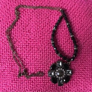 Avon 46cm Long Jet Floral Necklace